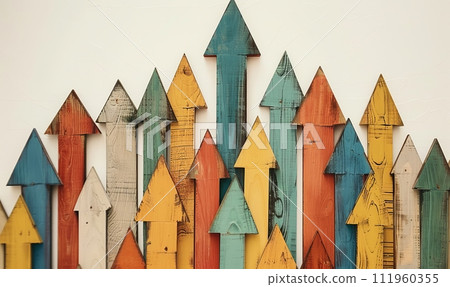 Wooden upwards arrows 111960355