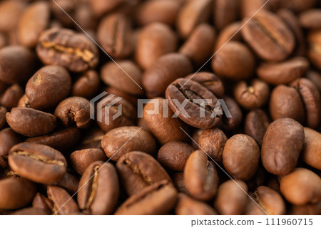 Brown roasted coffe beans, close up image Brown roasted coffe beans, close up image 111960715