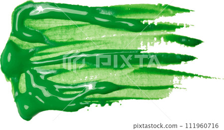 Watercolor brush stroke of green paint on a white isolated background Watercolor brush stroke of green paint on a white isolated background 111960716