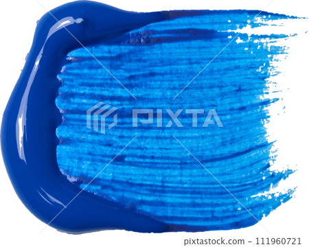 Watercolor brush stroke of blue paint on a white isolated background 111960721
