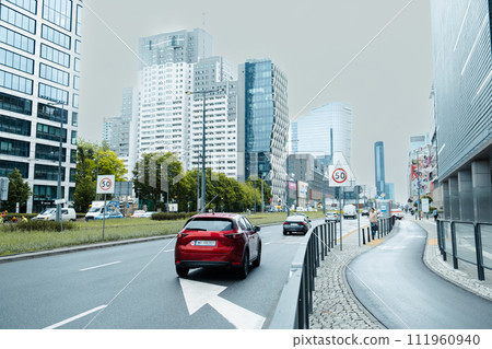 Urban street scene in business district Urban street scene in business district 111960940