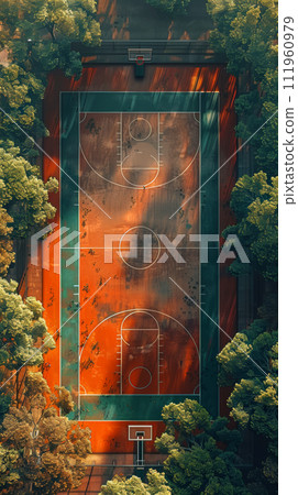 basketball court view from above 111960979