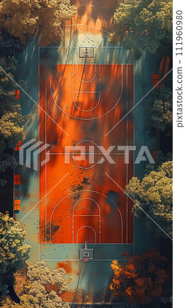 basketball court view from above 111960980