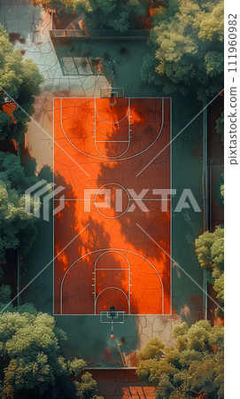 basketball court view from above basketball court view from above 111960982