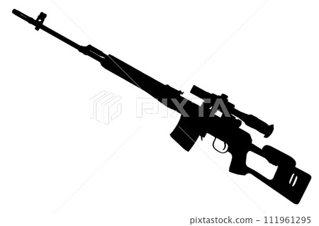 soviet army sniper rifle SVD by Dragunov black silhouette soviet army sniper rifle SVD by Dragunov black silhouette 111961295