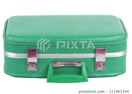 green suitcase isolated on white. green suitcase isolated on white. 111961304