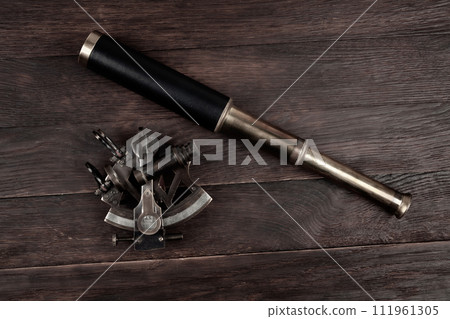 naval spyglass telescope with sextant naval spyglass telescope with sextant 111961305