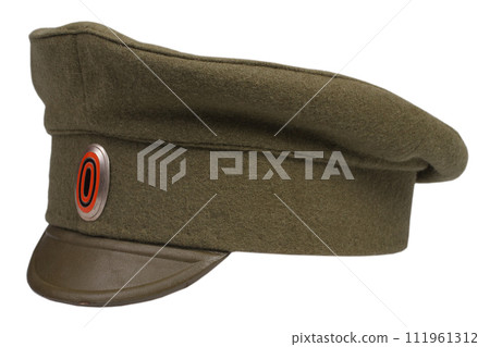 Imperial Russian Army cap isolated on white 111961312