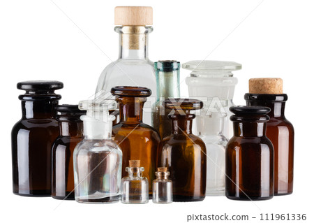 Retro vintage apothecary glass bottles Retro vintage apothecary glass bottles 111961336