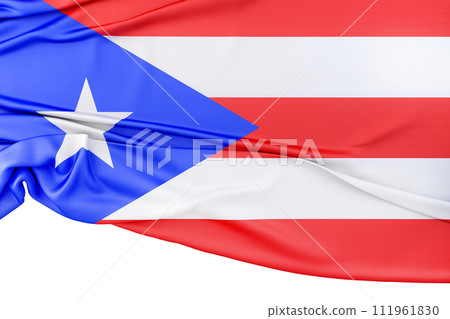 Isolated Flag of Puerto Rico. 3D Rendering Isolated Flag of Puerto Rico. 3D Rendering 111961830