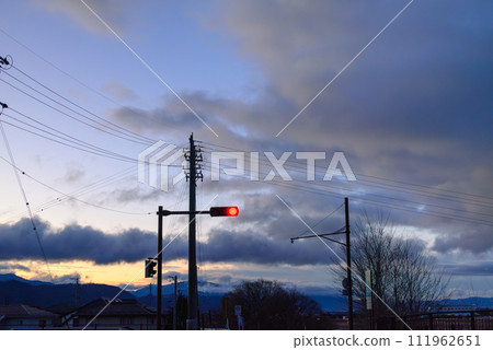 Dawn sky and traffic lights Dawn sky and traffic lights 111962651