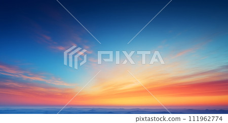 Abstract gradient sunrise in the sky with cloud and blue mix orange natural background. Abstract gradient sunrise in the sky with cloud and blue mix orange natural background. 111962774