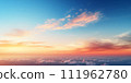 Abstract gradient sunrise in the sky with cloud and blue mix orange natural background. 111962780