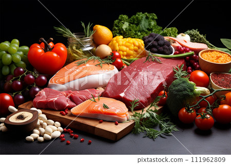 Assortment of fresh ingredients 111962809