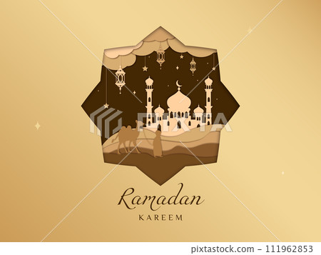 Ramadan kareem paper cut style design 111962853