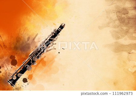 Clarinet, music instrument illustration Clarinet, music instrument illustration 111962973