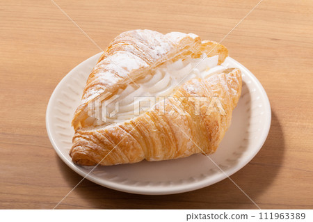 cream croissant cream croissant 111963389