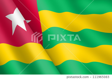 Togo waving flag 3d illustration 111965083