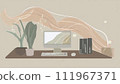 Illustration of a stylish desk 111967371
