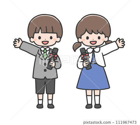 Graduation ceremony boys and girls Graduation ceremony boys and girls 111967473