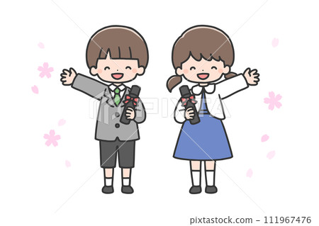 畢業典禮男孩和女孩 畢業典禮男孩和女孩 111967476