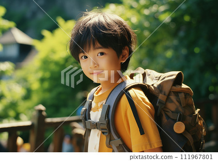 Asian boy/boy having an adventure 111967801