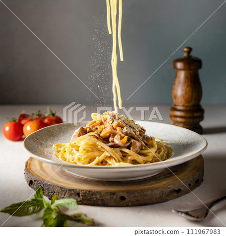 Delicious stylish pageghetti image food illustration Italian 111967983