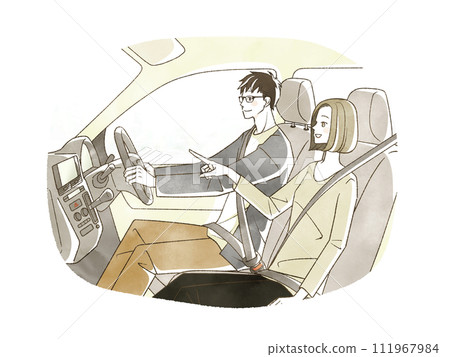 man and woman driving 111967984