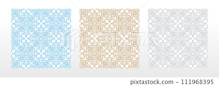 Wallpapers in the style of Baroque. Seamless vector backgrounds. Set of colored floral ornaments. Graphic patterns for fabric, wallpaper, packaging. Ornate Damask flower ornaments Wallpapers in the style of Baroque. Seamless vector backgrounds. Set of colored floral ornaments. Graphic patterns for fabric, wallpaper, packaging. Ornate Damask flower ornaments 111968395