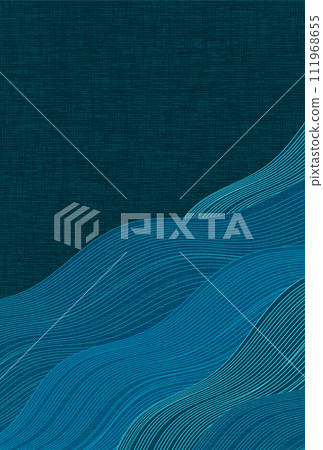 Blue Japanese pattern wave background 111968655
