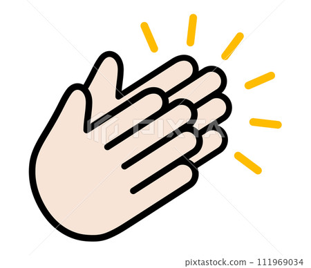 掌聲劈啪作響的手拍手插畫 掌聲劈啪作響的手拍手插畫 111969034
