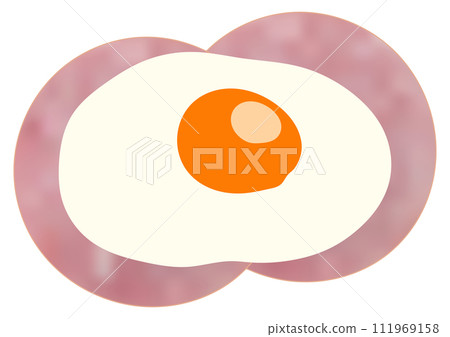 "Ham and Egg" Two pieces of ham, no egg frame 111969158