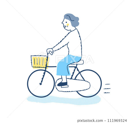 微笑著騎自行車的高級女人 微笑著騎自行車的高級女人 111969324