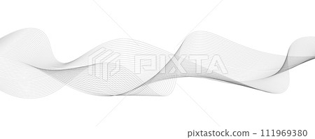 black and white wavy stripes background. Vector illustration 111969380