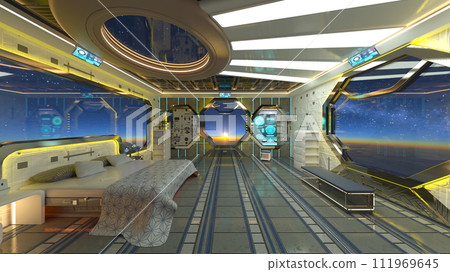 bedroom in a spaceship 111969645