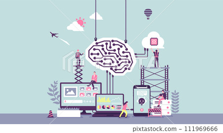 Generative AI (Generative AI) vector banner illustration Generative AI (Generative AI) vector banner illustration 111969666