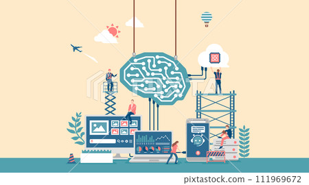 Generative AI (Generative AI) vector banner illustration Generative AI (Generative AI) vector banner illustration 111969672