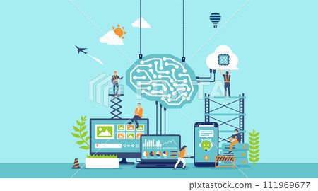 Generative AI (Generative AI) vector banner illustration Generative AI (Generative AI) vector banner illustration 111969677