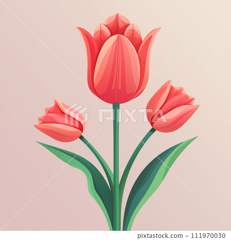 cartoon tulip illustration material 111970030