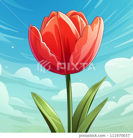 卡通郁金香插画素材 卡通郁金香插画素材 111970037