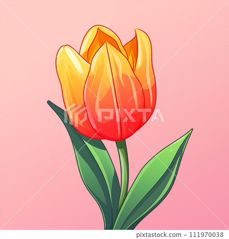 卡通郁金香插画素材 111970038