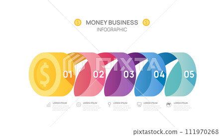 money coin infographic template for business,... - Stock Illustration ...