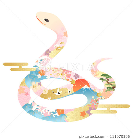 2025 Year of the Snake New Year's card template... - Stock Illustration ...