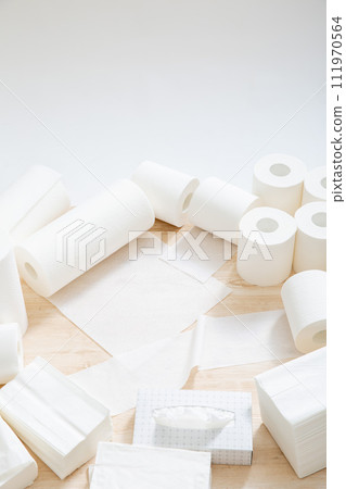 White paper background material, toilet paper, kitchen paper 111970564
