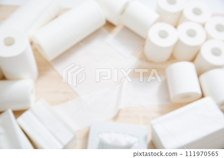 White paper background material, toilet paper, kitchen paper 111970565