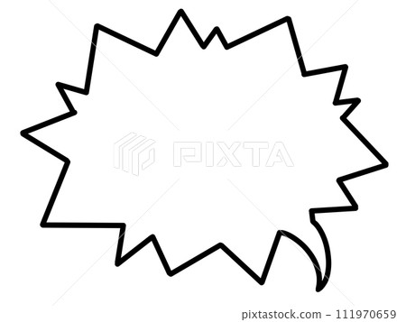 插畫素材/簡單的尖刺語音氣泡 插畫素材/簡單的尖刺語音氣泡 111970659