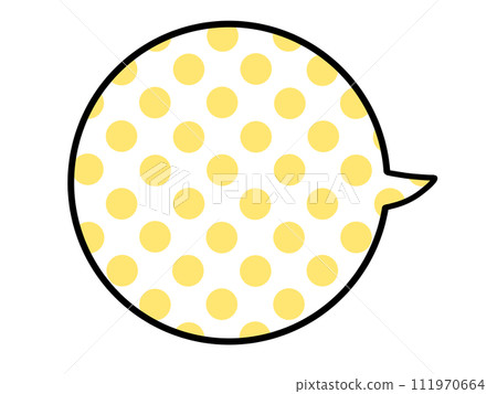 插畫素材/簡單圓形語音氣泡/黃色圓點圖案 插畫素材/簡單圓形語音氣泡/黃色圓點圖案 111970664