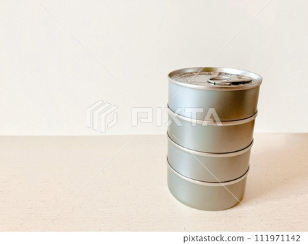 stacked canned goods 111971142