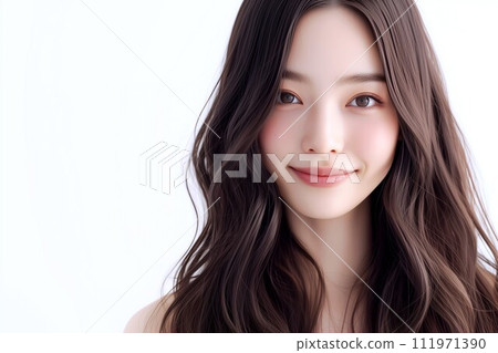 美麗的黑長髮女人“AI生成圖像” 111971390