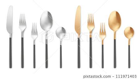 3d realistic cutlery big kit. 111971403
